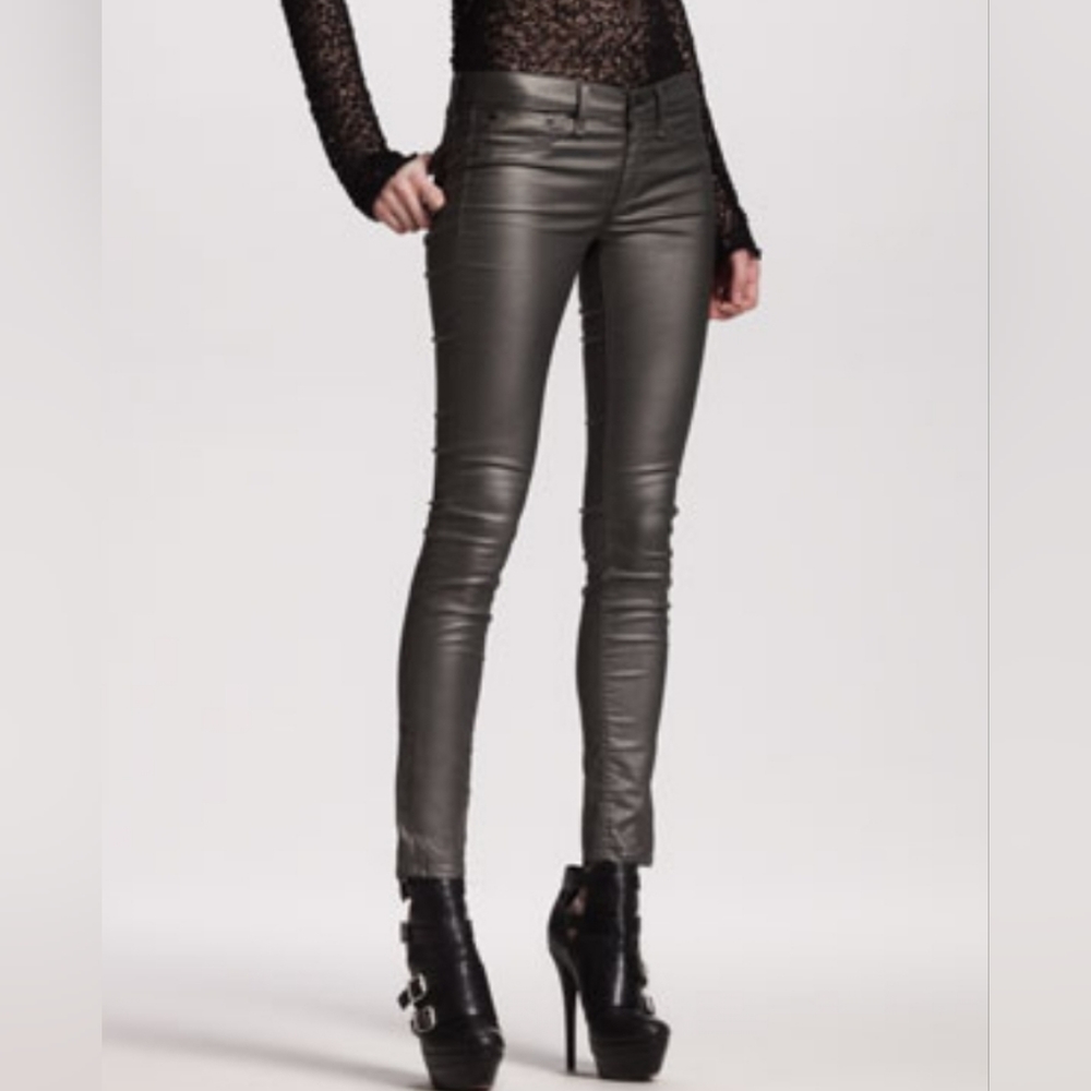rag & bone Pewter Metallic Leggings